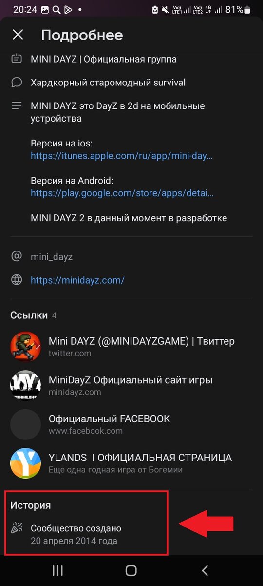 MINI DAYZ, Официальная группа