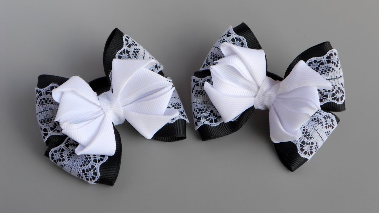 Бант из репсовой ленты 4 см🎀МК🎀Laço de fita🎀Ribbon bow