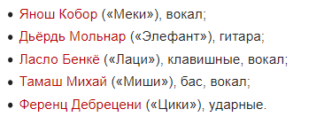 Состав участников на протяжении 32 лет