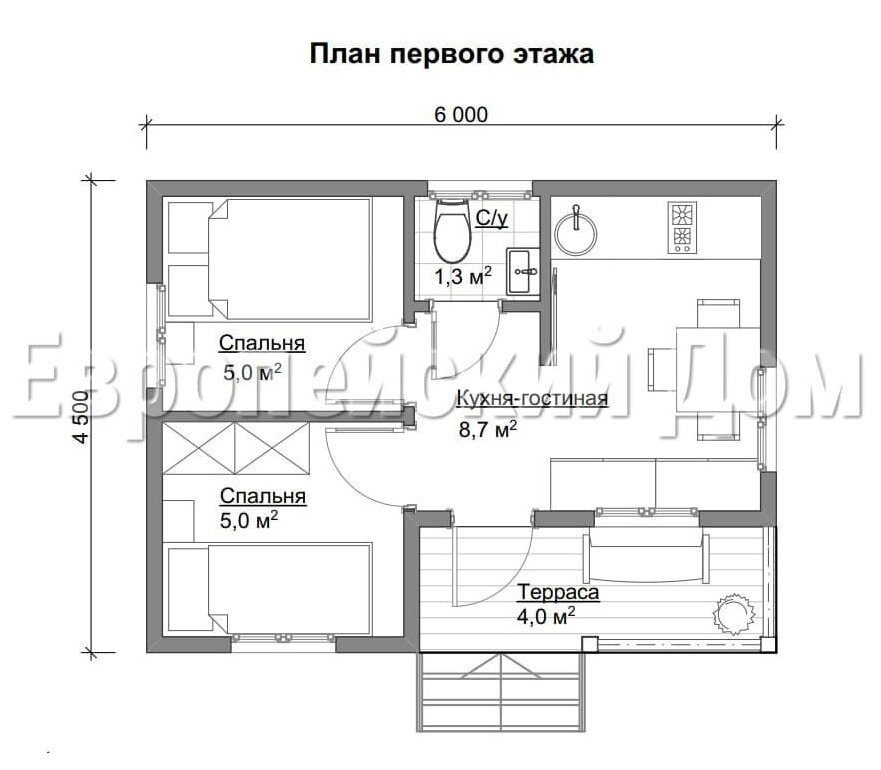 Великолепный дом 6х4 для отдыха семьи с ребенком!