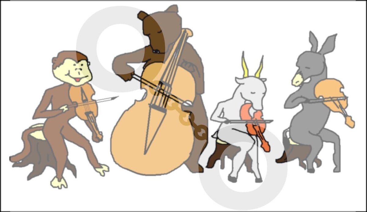 Иван андреевич крылов квартет. Квартет животных. Квартет животных. Квартет животных. Квартет басня крылова.