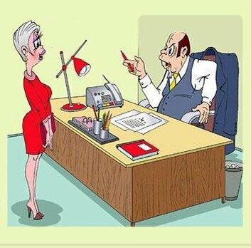 Начальник и секретарша - тема для анекдотов и карикатур.