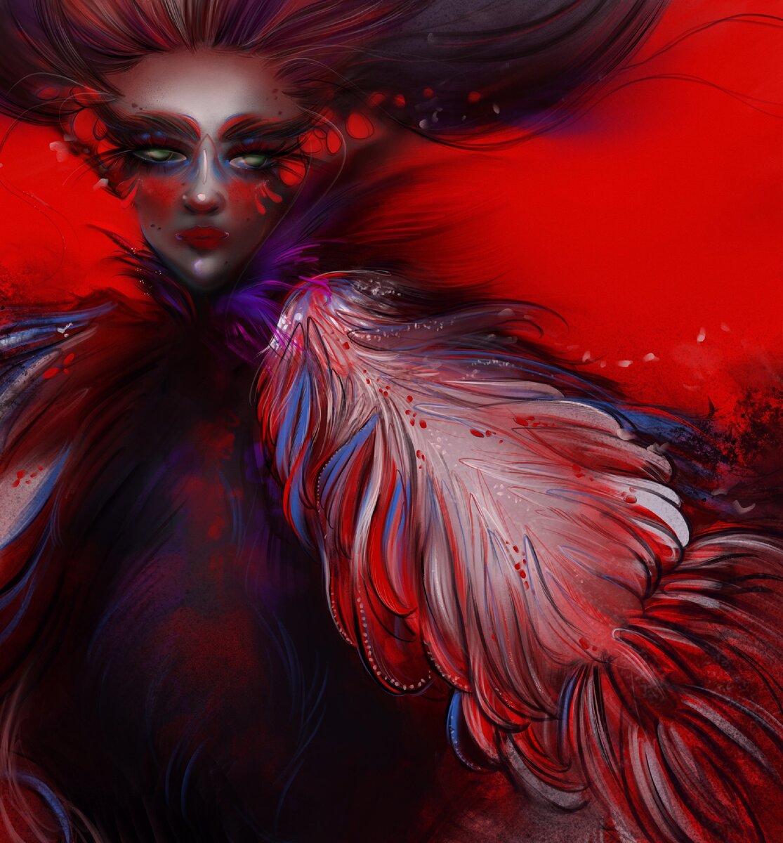 Работа выполнена на планшете в procreate 