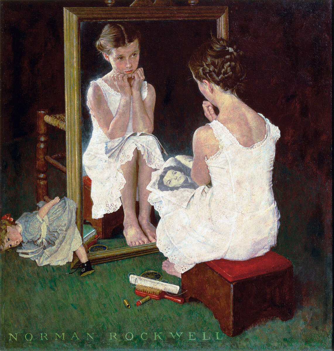 Н. Роквелл "Девочка у зеркала" (1954)