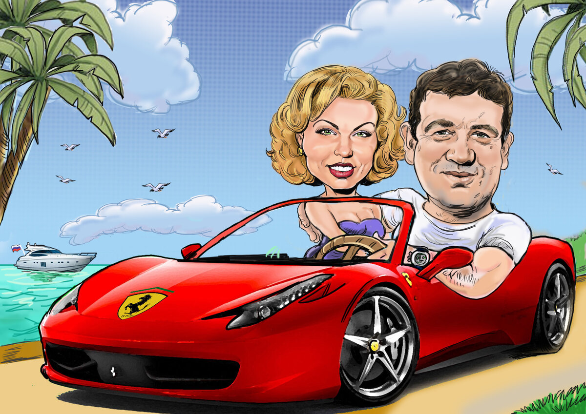 шарж с сюжетом по фото 