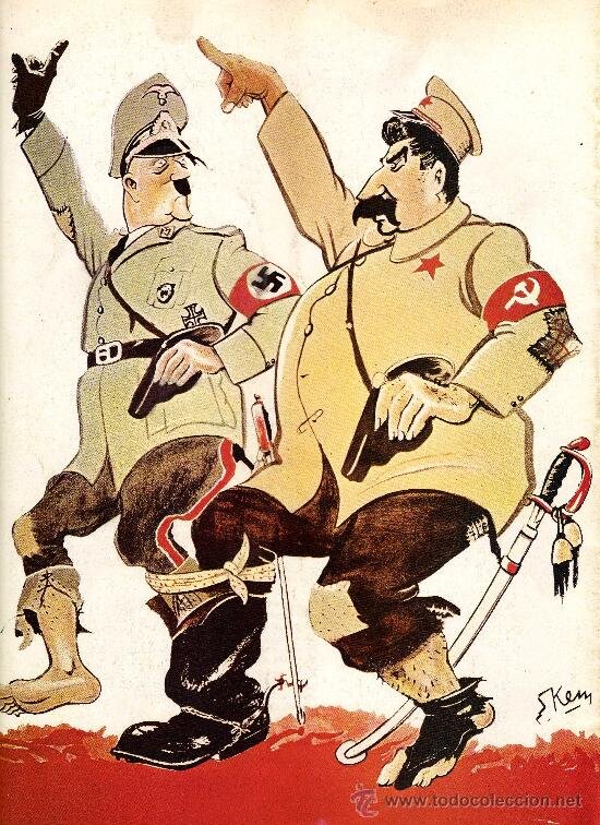 Западная карикатура на пакт о ненападении, 1939 год