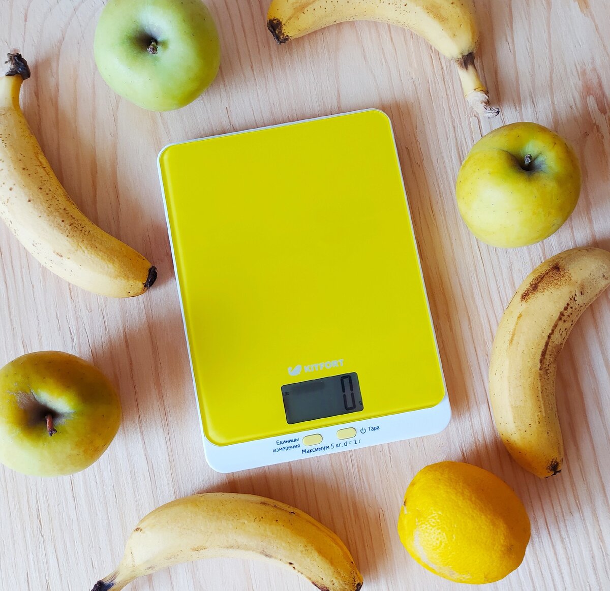Кухонные весы Kitfort КТ-803-4, жёлтые