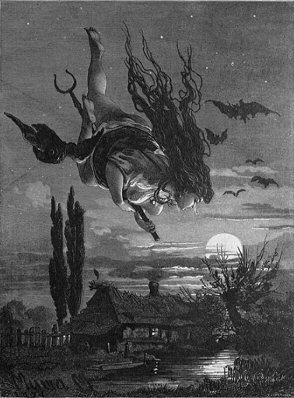 Ведьма. Литография из книги «Живописная Россия», том 5, 1887 год