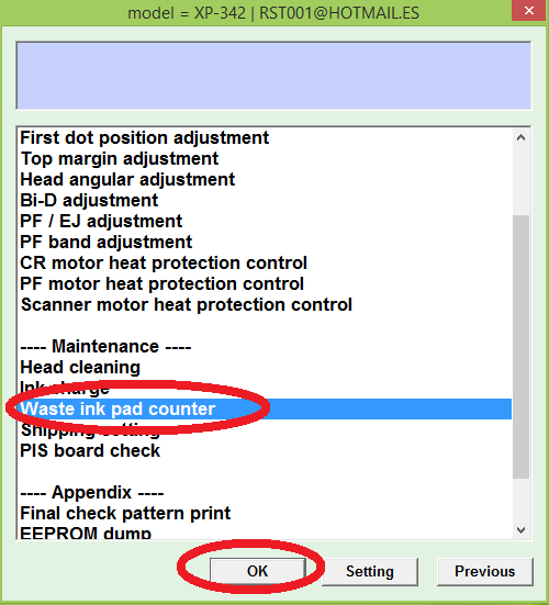 Сброс памперса принтера Epson XP-342, XP-442 программой Adjustment ...