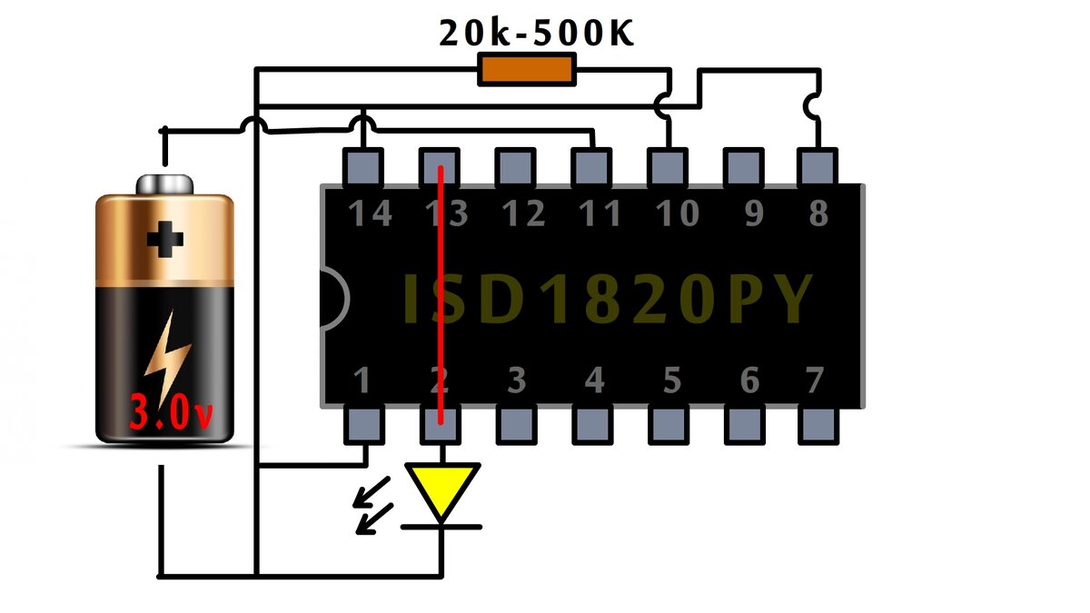 Isd1820py схема включения