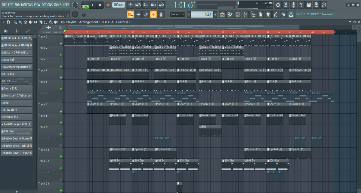 Авторская фотография одного из битов, написанных в FL Studio 20.
