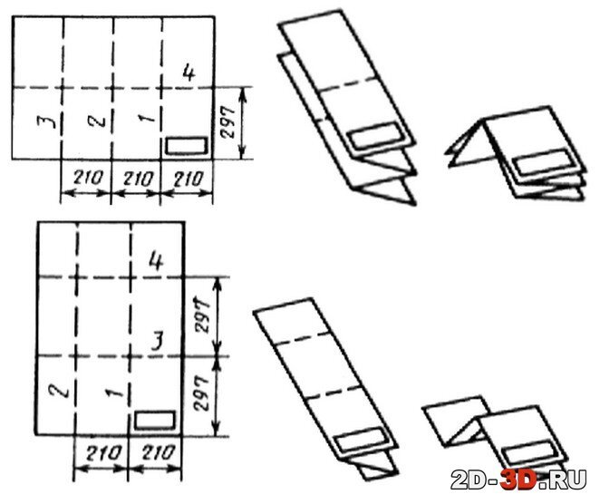 Как правильно сложить чертеж а3