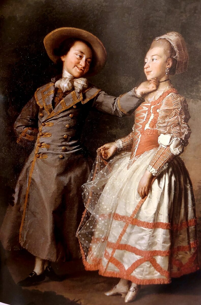 Дмитрий Левицкий. Портрет воспитанниц императорского воспитательного общества благородных девиц Феодосии Степановны Ржевской и Настасьи Михайловны Давыдовой. 1772. холст, масло. 161x103 см. Государственный Русский музей, фото мое