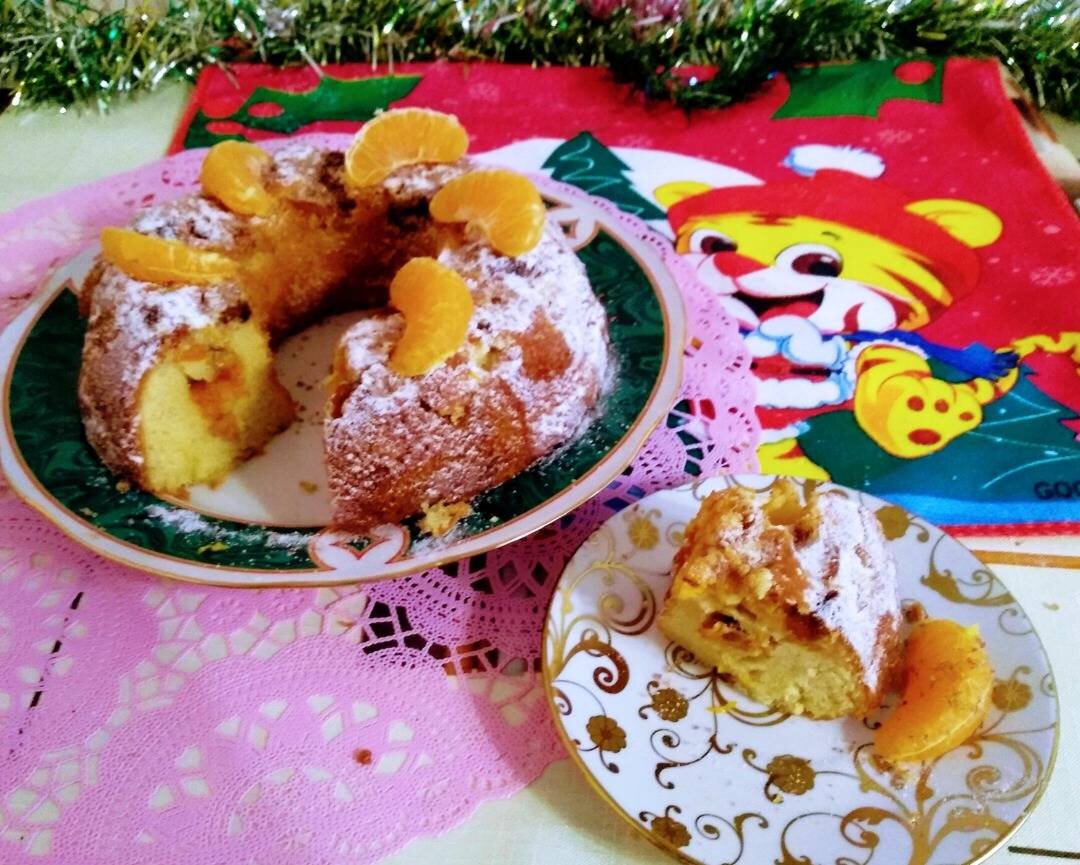 #новыйгод #рождество Представляю очень вкусный рождественский кекс с мандаринами.