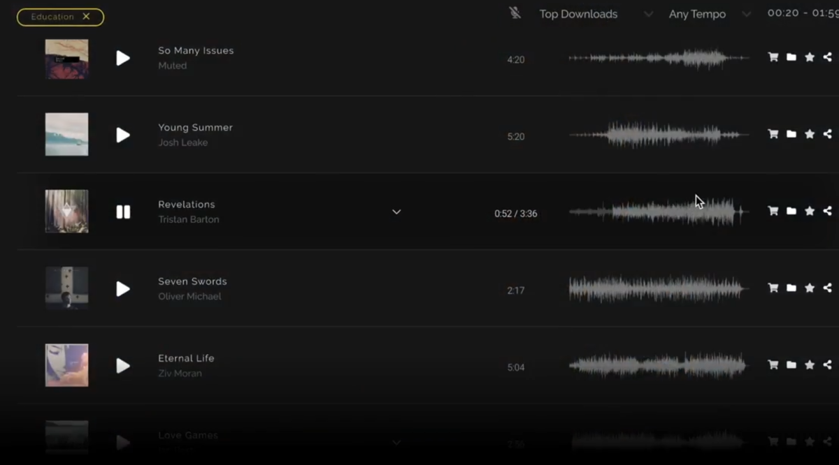 Выбор трека по изменению темпа: в ролике «Музыка для видео - как выбрать? 10 советов», автор – Кирилл Евсеев: https://www.youtube.com/watch?v=nmK31aZwdyM&t=93s