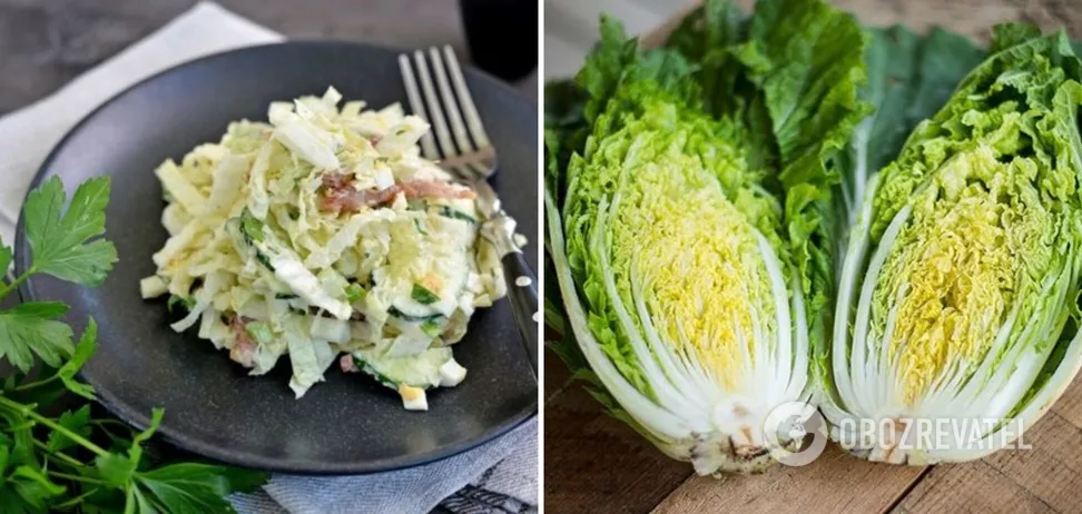 Легкий салат из пекинской капусты, сыра и кукурузы