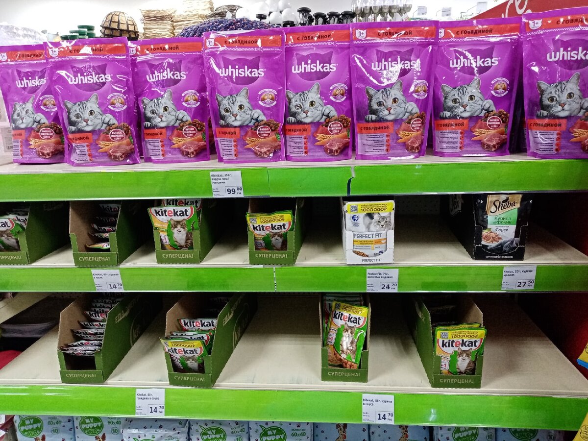 Корм для кошек в магазине "Фикс Прайс"