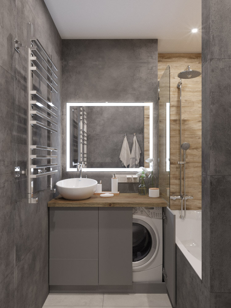 Дизайн ванной комнаты: плитка, 45+ фото 