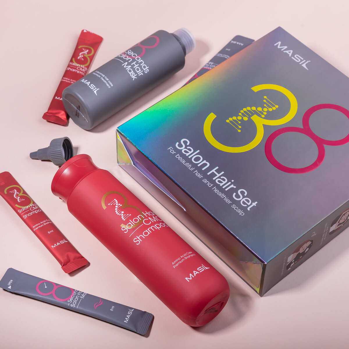 Набор для восстановления волос с кератином и коллагеном MASIL SALON HAIR SET