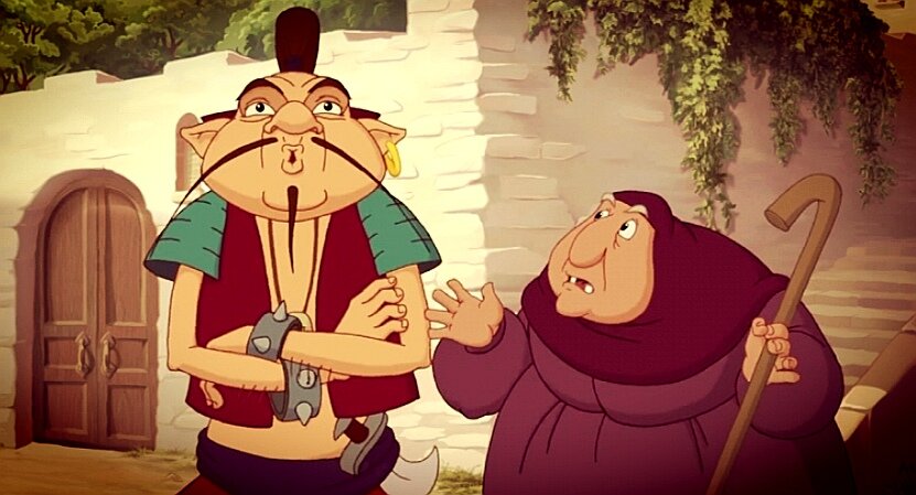 Кадр из мультфильма "Три богатыря" 