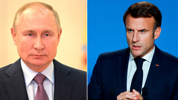 Владимир Путин, Эмманюэль Макрон. Фото © Kremlin.ru, © ТАСС / EPA / STEPHANIE LECOCQ