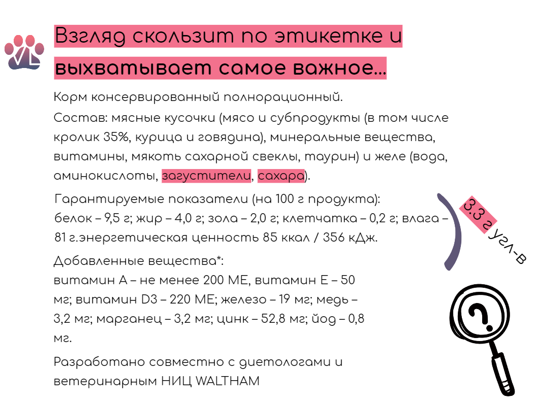 Добавленные вещества на 1 кг корма.