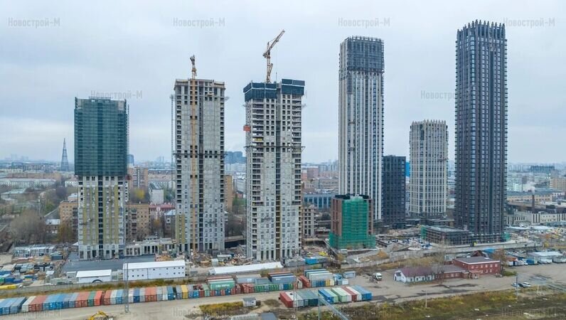 Строительство ЖК «Павелецкая Сити», ноябрь 2022 года. Фотосъемка Новострой-М