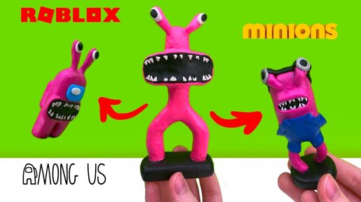Розовый Монстр, Амонгас и Миньон из пластилина ► Rainbow Friends Roblox | ИЗИ Лепка