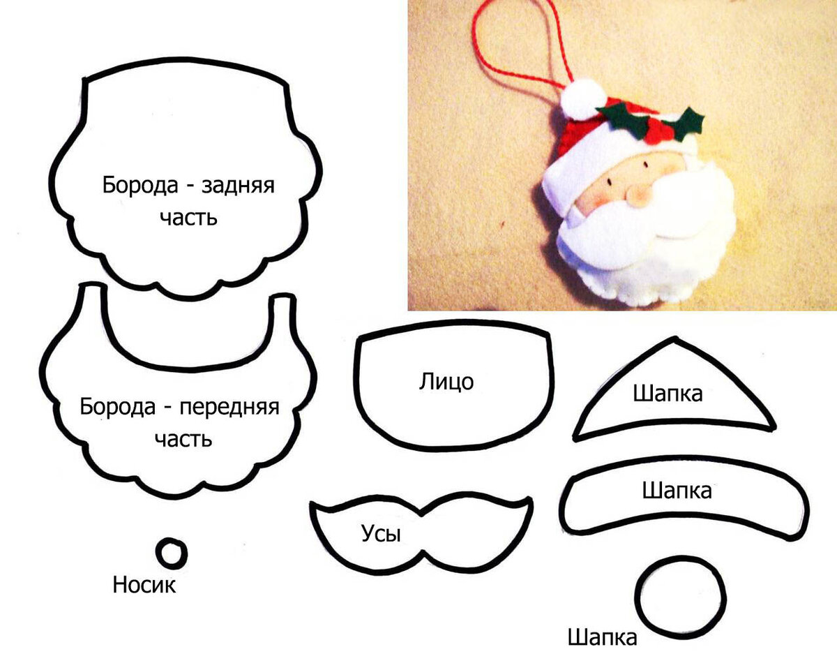 Новогодние игрушки из фетра, поделки елочные игрушки из фетра своими руками выкройки и шаблоны