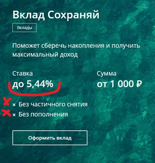 Вклад с лучшими условиями