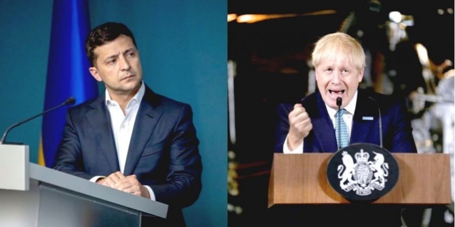 Джонсон заявил, что РФ должна выполнить минские соглашения и уйти из Крыма
Офис президента/Lorne Campbell/Pool via REUTERS