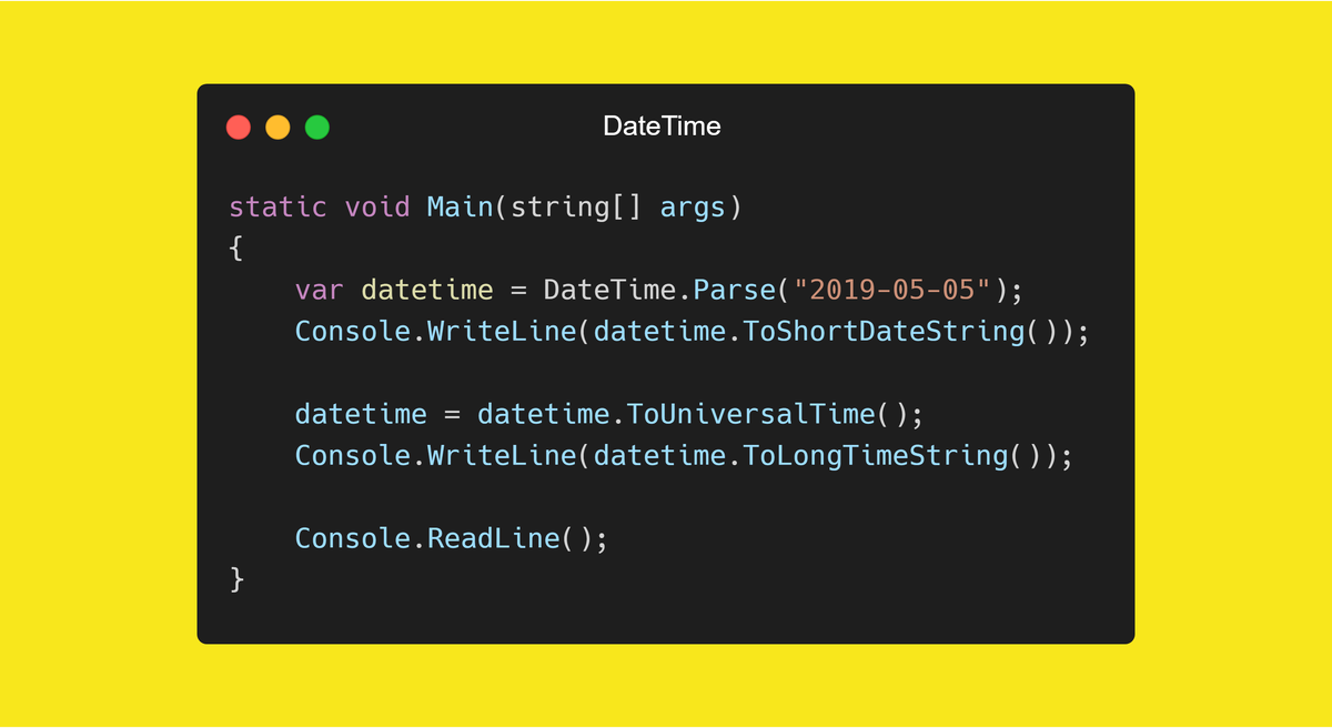 Работа с DateTime в С#. Конвертирование в строку (Часть 4) | .Net Review |  Дзен