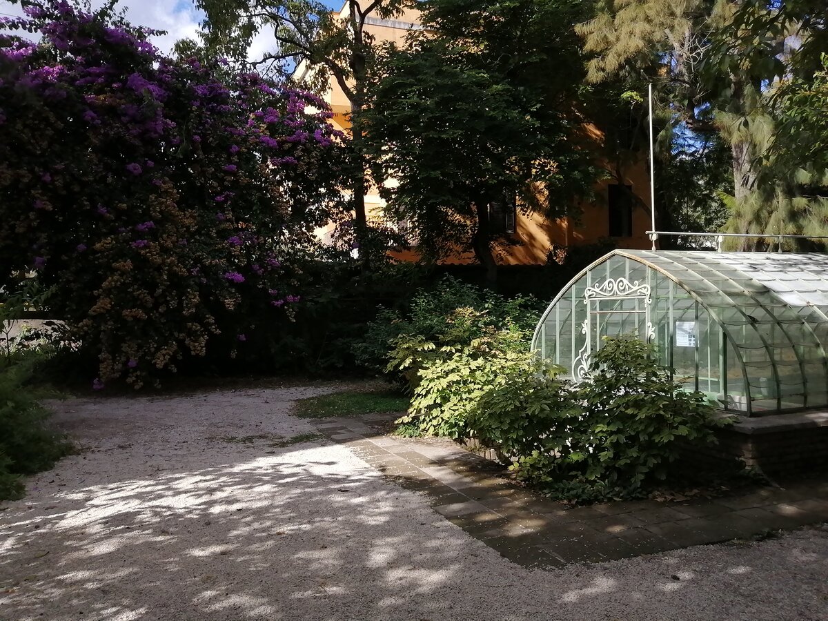 Французская оранжерея 19 века. Теперь - место жительства сотен суккулентов. Внутрь мы не попали. Видимо ее закрыли от любителей отрывать листики эхеверий для укоренения )
