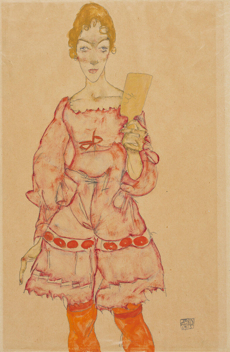 Редактировать галереюEgon Schiele, Femme au miroir, 1915. Gouache et crayon sur papier. Collection du Musée d'art de Tel-Aviv, vers 1953. Image : Elad Sarig.