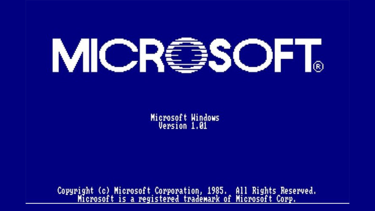 Первая, рабочая версия операционной системы Windows 1.01