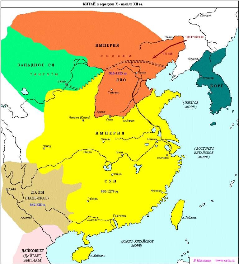 Средневековый китай карта
