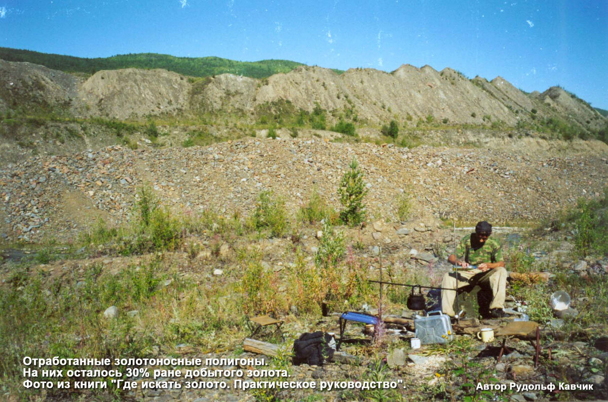 Отработанные золотоносные полигоны. На них осталось 30% ране добытого золота. Фото из личного архива автора. 