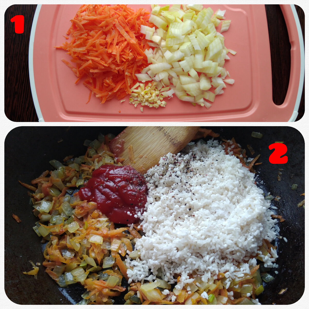 Необычный способ приготовления вкусного риса с овощами на сковороде!