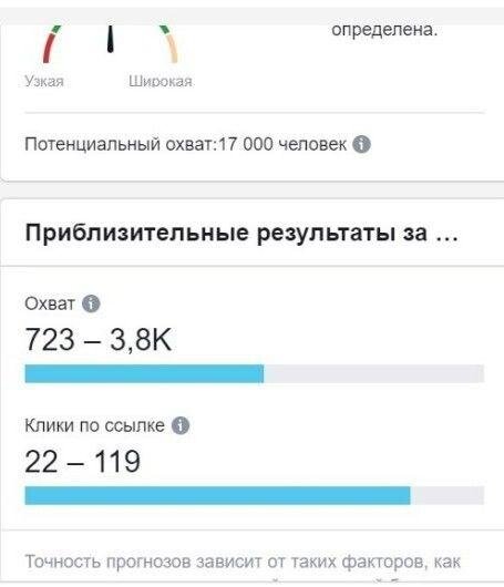 размер аудиторий по интересам