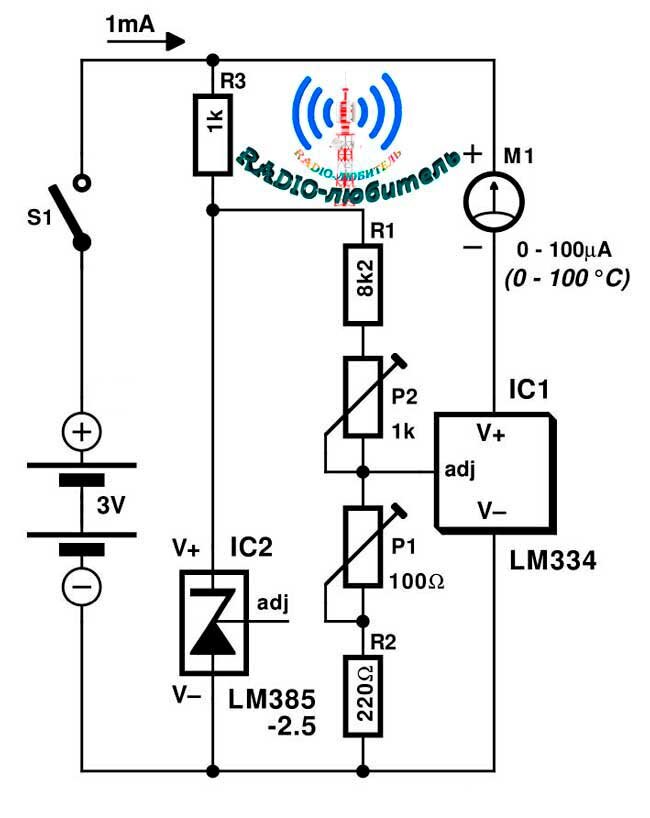 Термометр на схеме