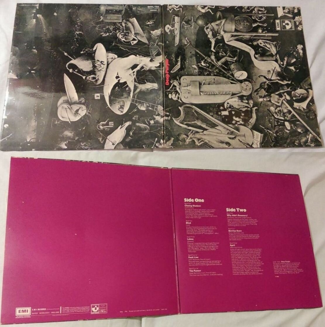 Английский выпуск Deep Purple 1969 г. Внешний и внутренний развороты альбома