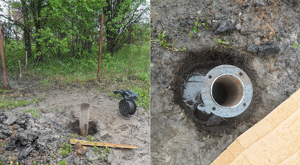 40 метровая водозаборная скважина с металлической обсадной трубой 133 мм