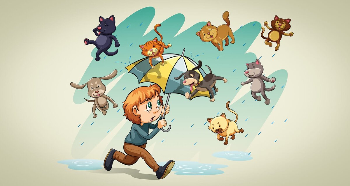Идиомы raining cats and dogs. Идиомы английский its raining cats and dogs. Дождь из кошек и собак. It s cats and dogs. Идиома it's raining cats and dogs.