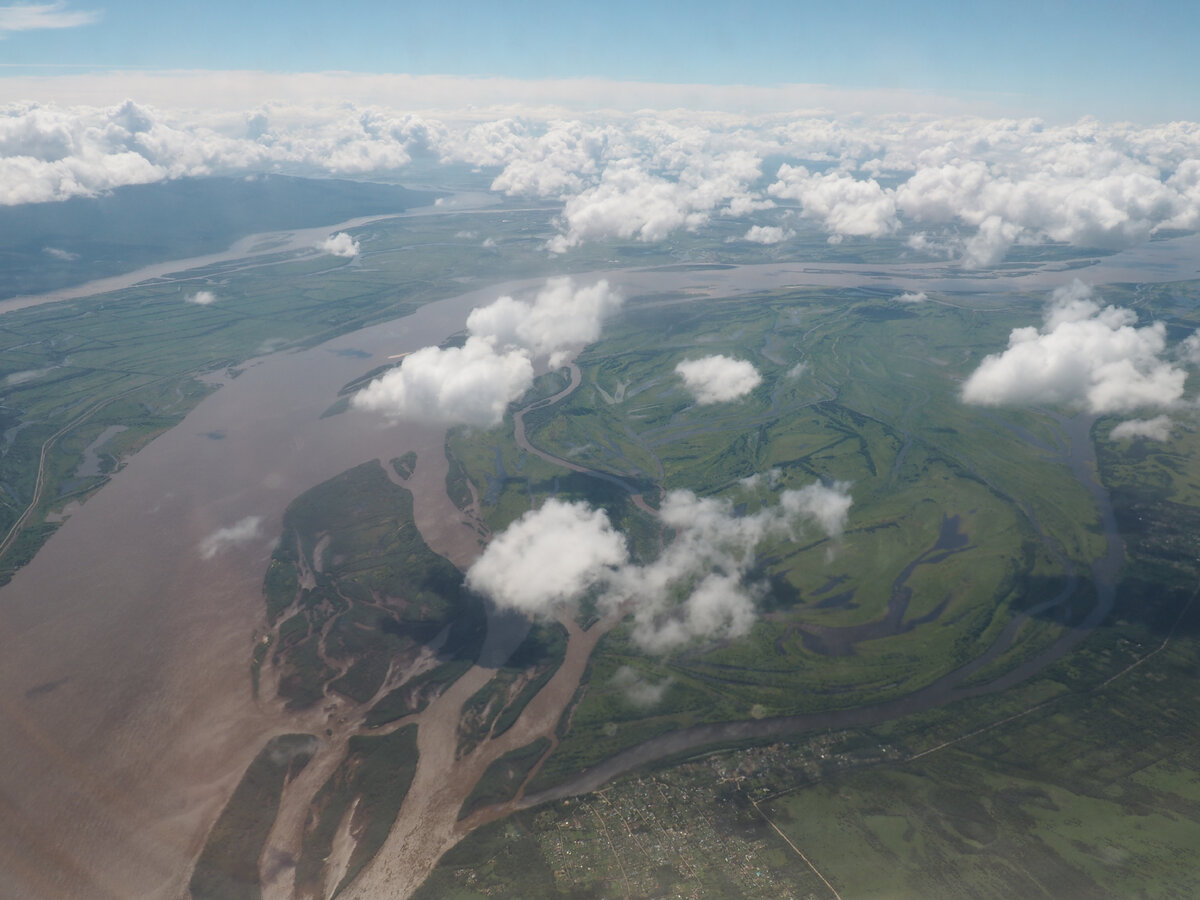 На подлёте к Хабаровску. 