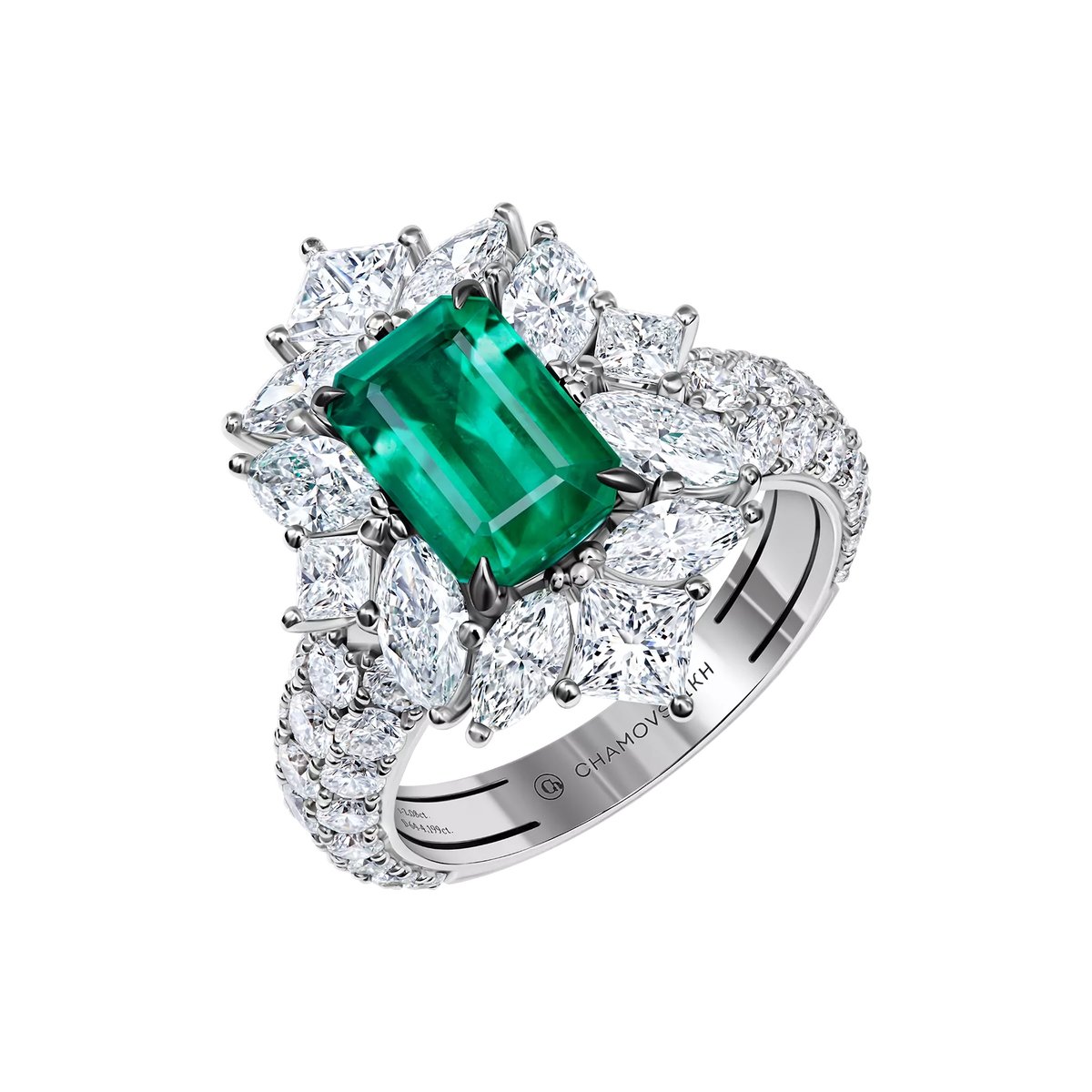 Кольцо из коллекции Classic, изумруд огранка «октагон» 2,08 ct, CHAMOVSKIKH.  