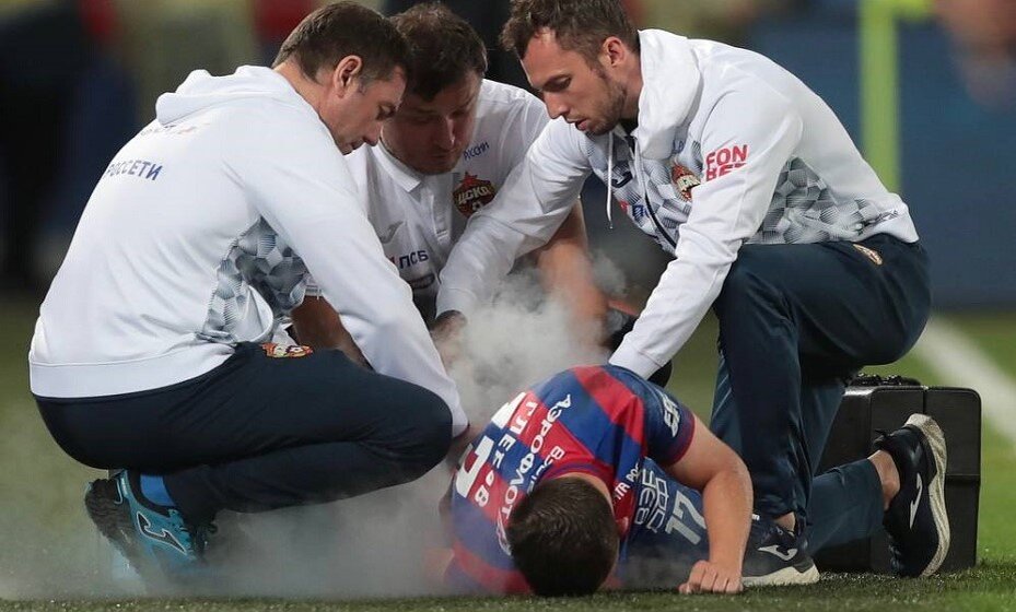    У Глебова подозревали серьезную травму, но все обошлось. Фото: ПФК ЦСКА