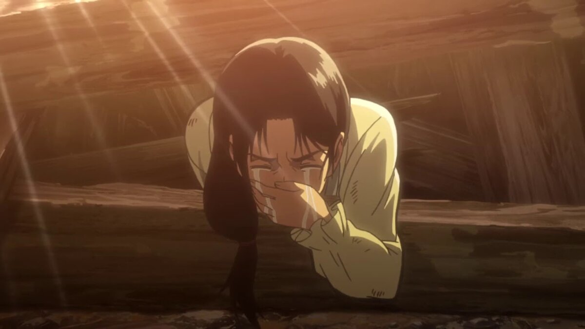 Мать сдерживает мольбу о помощи, чтобы не подвергать смертельной опасности своих детей..        