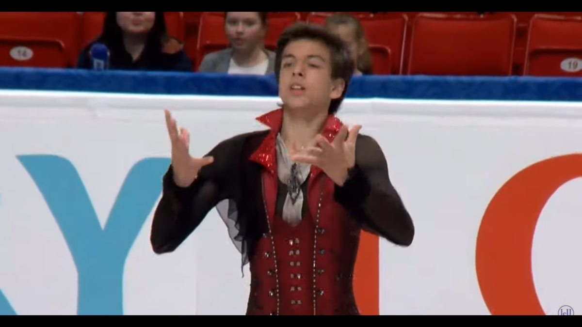 Петр Гуменник. Скриншот с выступления