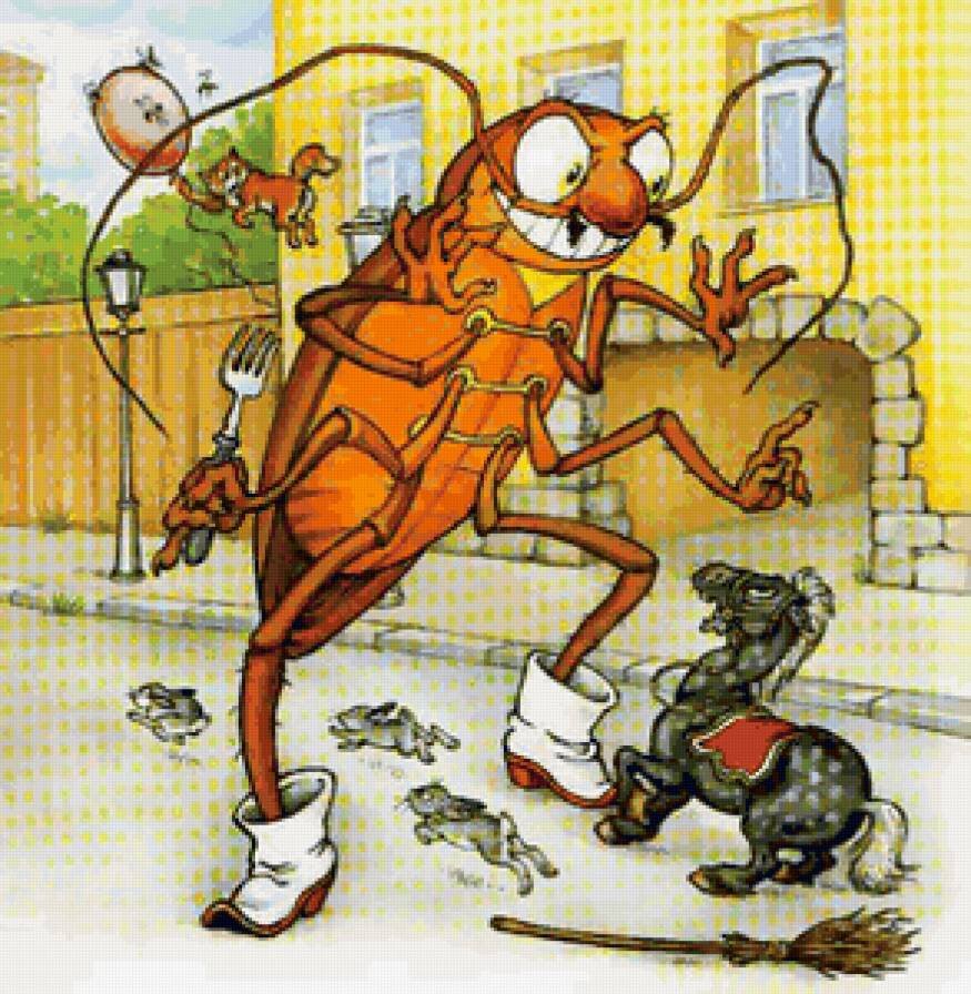 Зверей от страшного тараканище. Иллюстрации Корнея чуковскоготакраканище. Иллюстрации к сказке Корнея Чуковского Тараканище.