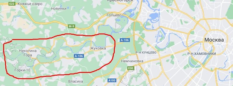 Карта рублевки с домами знаменитостей